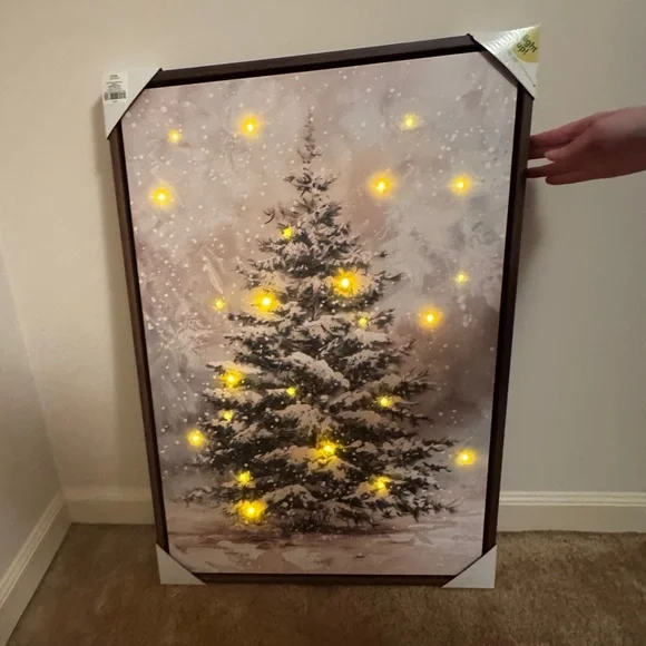 Viral Hobby Lobby Light Up Twinkling Christmas Tree Canvas Wall Art - Picture 9 of 9